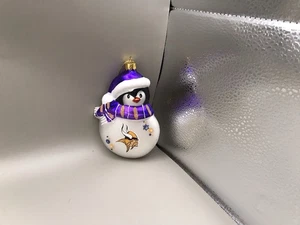 NFL Minnesota Vikings Weihnachten Pinguin mundgeblasen Glas Ornament - Bild 1 von 9