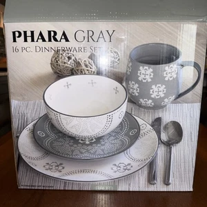 Baum PHARA grau grey Service 4 Schüsseln Speise- & Salatteller Tassen 16-teiliges Set NEU - Bild 1 von 5