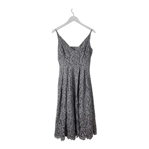 Eliza J Women's Silver Lace Overlay Midi Dress Size 2 NWT - Picture 1 of 4