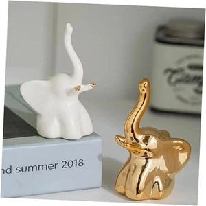 Home Decor for Shelves Elephant Statues,1 Pair, Small Decorative Accents for - Picture 1 of 8