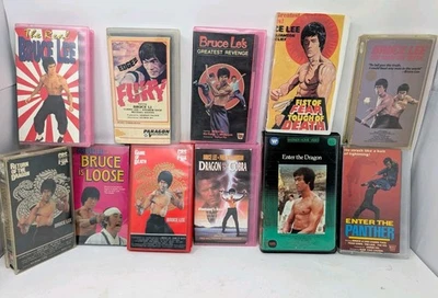 Lot Of 11 Bruce Lee, Bruce Le, Bruce Li VHS VCR  Tapes. Enter The Dragon, Etc. - Imagem 1 de 4