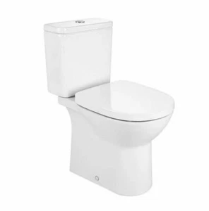 WC da appoggio con cassetta di risciacquo sedile wc scarico doppio pavimento Roca ROUND rimless - Foto 1 di 4