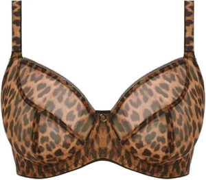 NWT Freya LEOPARD US 32DD Wild Side Semi-sheer Underwire Plunge Bra (09) - Picture 1 of 5