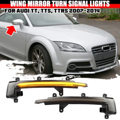 Para Audi TT Mk2 8J TTS TTRS R8 2007-14 Luz de señal de giro LED dinámica Espejo lateral Foto 1 de 4