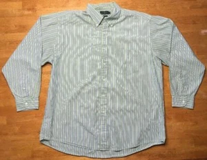 J. Crew Men's Green, Blue & White Striped Long Sleeve Dress Shirt - Size 17 34 - Picture 1 of 11