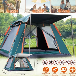 Waterproof Automatic Outdoor Instant PopUp Tent Camping Hiking Canopy 4 People - Picture 1 of 17