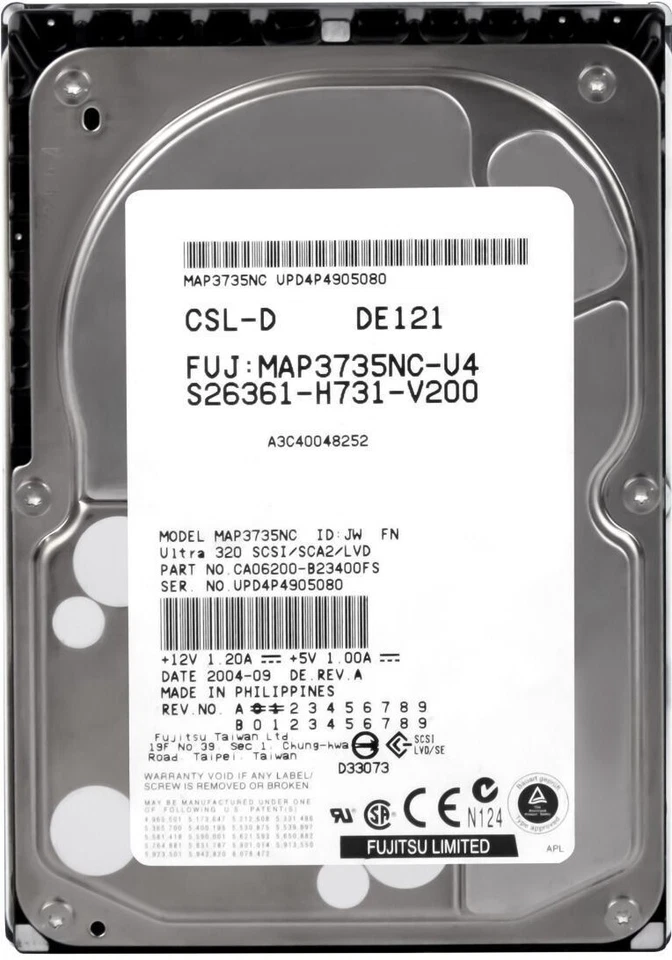 Fujitsu A3C40039108 MAP3735NC-U4 73GB 10000U/Min 8MB SCSI U320 80-PIN 3.5 " Zoll - Immagine 1 di 3