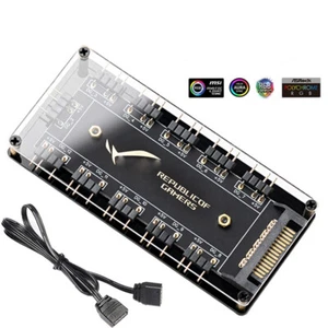 3Pin ARGB RGBW Cable for ASUS RGB 10Hub Splitter Strip Adapter PC Fan Cooler 5V - Picture 1 of 7