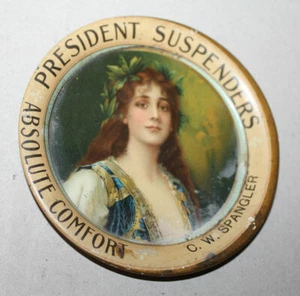 President Suspenders Advertising Tip Tray - C.W. Spangler - Picture 1 of 3