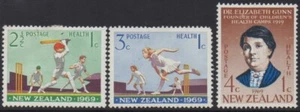 NEW ZEALAND 1969 HEALTH "CRICKET / DR GUNN STAMPS MH - Picture 1 of 1