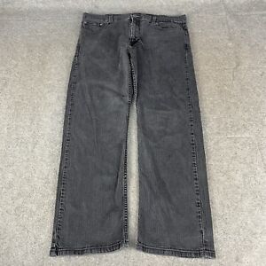 LEVIS 569 Jeans Mens 38 Black Relaxed Loose Straight Stretch W38 L30 (19203)