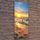 Wandbild Druck auf Plexiglas Acryl Hochformat 50x125 Sonnenuntergang Meer