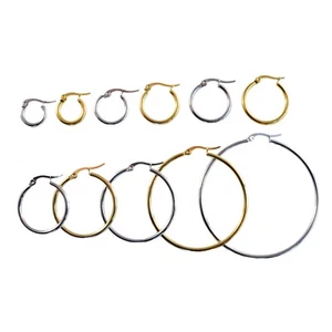 SALE: XXL Damen Riesen Creolen Ohrringe aus Edelstahl - 40-100mm - silber / gold - Bild 1 von 6