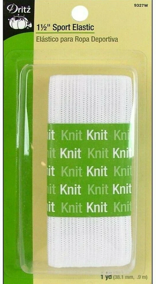 Dritz ~ (9327W) - 1 1/2" tejido deportivo elástico - blanco, 1 yarda Foto 1 de 1