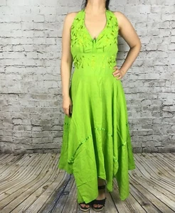 Vestido mexicano bordado campesino mediano 100% algodón manta - Imagen 1 de 5