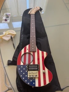 Fernandes ZO-3 American Flag Travel Sized Electric Guitar w/ Built In Amp & Bag - Picture 1 of 15