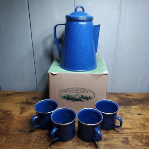 Woodland Enamel Mugs And Coffee Pot - Picture 1 of 5