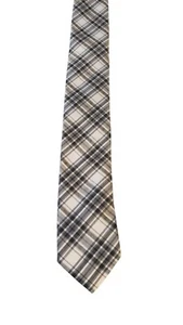 H & M Neck Tie Mens Black White Plaid Skinny Preppy Party Holiday Church Vogue - Picture 1 of 13