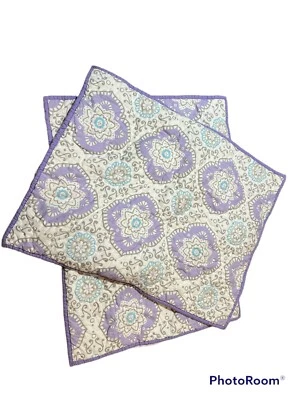 2 Patchwork Quilt Pottery Barn Kids Pillow Cases Lavender / Purple - Image 1 of 4