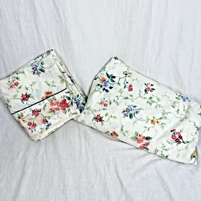 Sábana Ajustable Croscill King Algodón PLUS 2 Fundas de Almohada Florales Beige Tostado Rosa Borde Foto 1 de 4