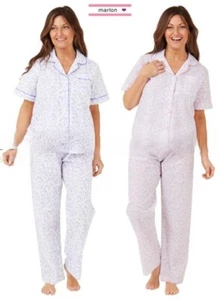 Women Ladies Floral Short Sleeve Nightwear Poly Cotton Pyjamas MN14 Marlon - Picture 1 of 1
