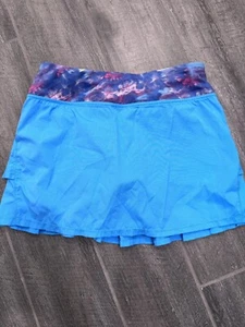 Ivivva By Lululemon Set the Pace Pleated Skirt Turquoise Blue Size 14 - Picture 1 of 3