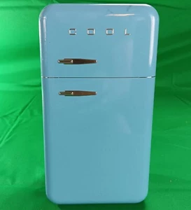 Retro Kuhlshrank Blechdose - Türkis Kühlschrank Motiv - Drehtür - Vintage - Bild 1 von 7