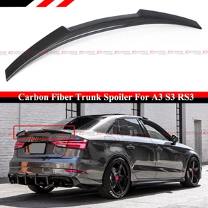 FOR 14-2020 AUDI A3 S3 RS3 SEDAN 8V HIGHKICK M STYLE CARBON FIBER TRUNK SPOILER - Picture 1 of 5
