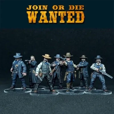 JOIN OR DIE US Marshalls - Wild West - Old West - 28mm or 32mm - Cowboys - Lawmen Pinkertons