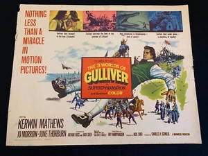 THE 3 WORLDS OF GULLIVER original U.S HALF SHEET 22x28 - RAY HARRYHAUSEN - Picture 1 of 1