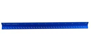 Architectural Scale Ruler 12" Aluminum Architect Triangular Ruler Blue - Picture 1 of 7