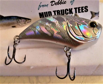 Señuelo láser de 2" prisma plata sábalo minnow bajo iridiscente lucio muskie Walleye Foto 1 de 4