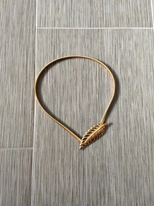 Gold Tone Feather Metal Belt Hook Closure Stretch Costume Cosplay Glam Wedding - Picture 1 of 10