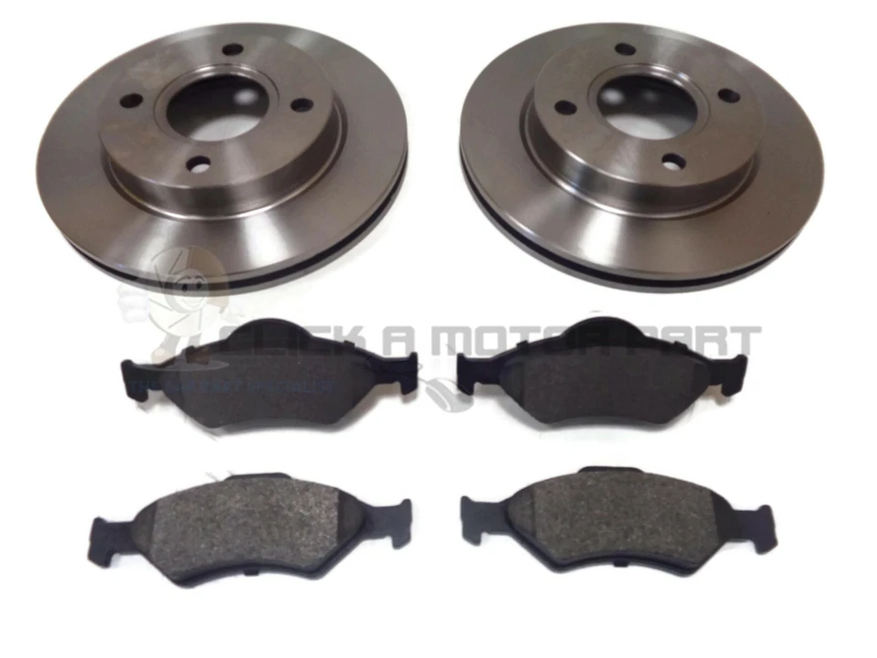 JUEGO DE 2 DISCOS Y PASTILLAS DE FRENO DELANTEROS FORD KA 1.3 2000-2008 NUEVO (VENTILADO) Foto 1 de 1