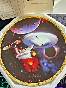 Star Trek Voyagers USS Enterprise NCC-1701 Hamilton Collectors Plate w/ Bonus! - Picture 1 of 7