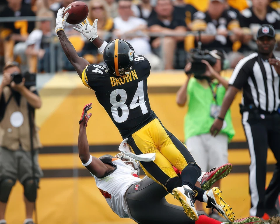 Impresión fotográfica brillante Antonio Brown #84 Pittsburgh Steelers NFL 8"X10" 22 Foto 1 de 1