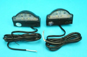 2 x LED Compacto Número Placa Lámpara Luz Negro 12v - 24v Remolque #8228 - Imagen 1 de 2