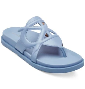 Sandalias para mujer DONNA KARAN Hatsy Logo Tanga Deslizables Talla 8,5 Azul Escarcha - Imagen 1 de 9