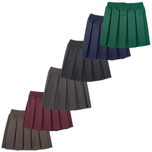 ELASTICATED SCHOOL SKIRT BOX PLEAT UNIFORM GIRLS KIDS ALL SIZES FREE DELIVERY - Picture 1 of 1