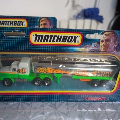 Matchbox Convoy CY-35 Mack Tanker Truck Orange Juice In Unpunched Box  - Image 1 of 3