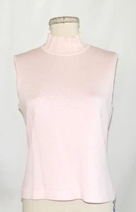 Camiseta sin mangas St John rosa claro Santana tejida con detalle de cuello falso acanalado S - Imagen 1 de 4