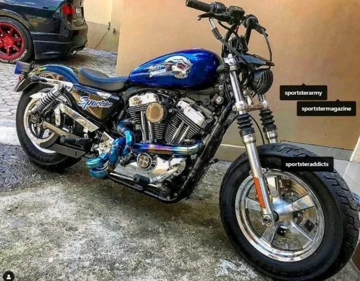 Harley Davidson Sportster 1986-up escape personalizado modelo trenzado alto rendimiento Foto 1 de 4
