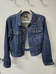 DKNY Jeansjacke Damen M Medium Denim Knopfleiste Kragen dunkelblau - Bild 1 von 8