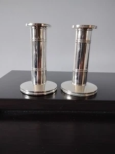 Kate Spade New York Lenox Silver Plated Candlestick Holders Set Of Two With Flaw - Picture 1 of 6
