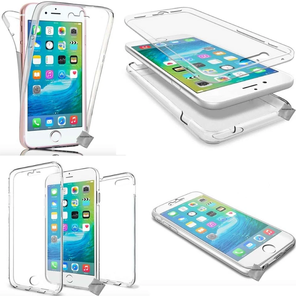 Housse etui coque gel 360 integrale Apple iPhone 5 / 5S + verre trempe - TRANSPA - Photo 1/1