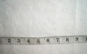 1/2  Yards White Eyelet Cotton  Fabric 21" X 44" - Picture 1 of 1