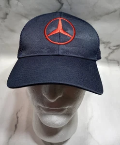 Mercedes Benz Stars & Stripes Navy Mesh Snapback Trucker Hat Cap - Picture 1 of 10