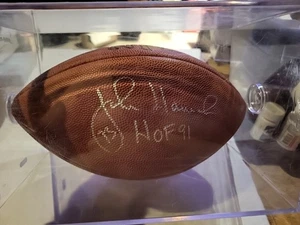 John Hannah Hof 1991 #73 Autograph Football With Case - Picture 1 of 4