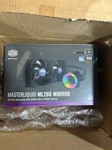 Cooler Master MasterLiquid ML280 Mirror 140 PWM AIO CPU Liquid Cooler New - Picture 1 of 5
