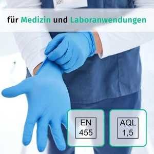 Nitril Handschuhe SF Medical verschiedene Größen blau 100er - Bild 1 von 17